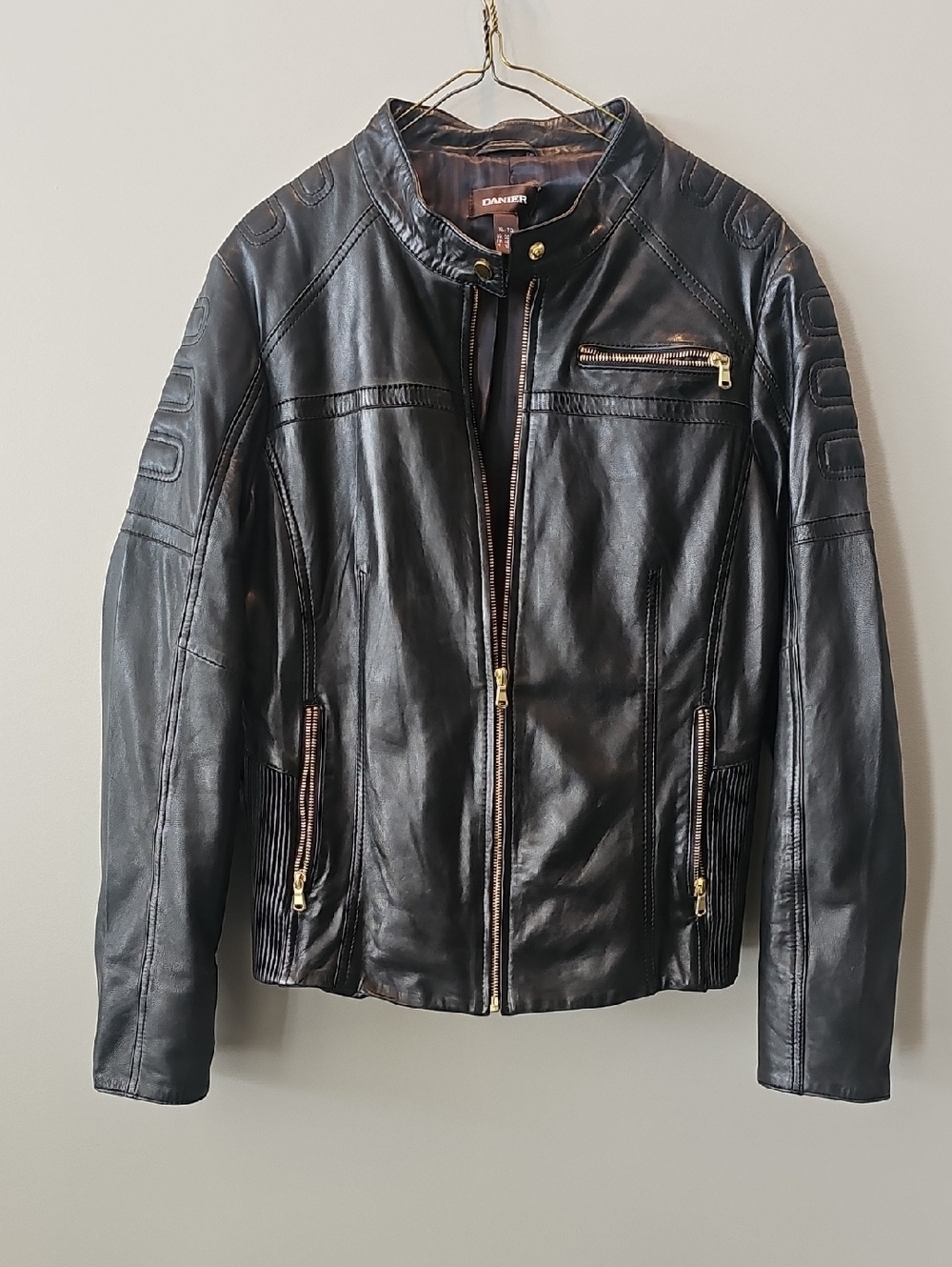 Ladies XL DANIER Leather Moto Jacket